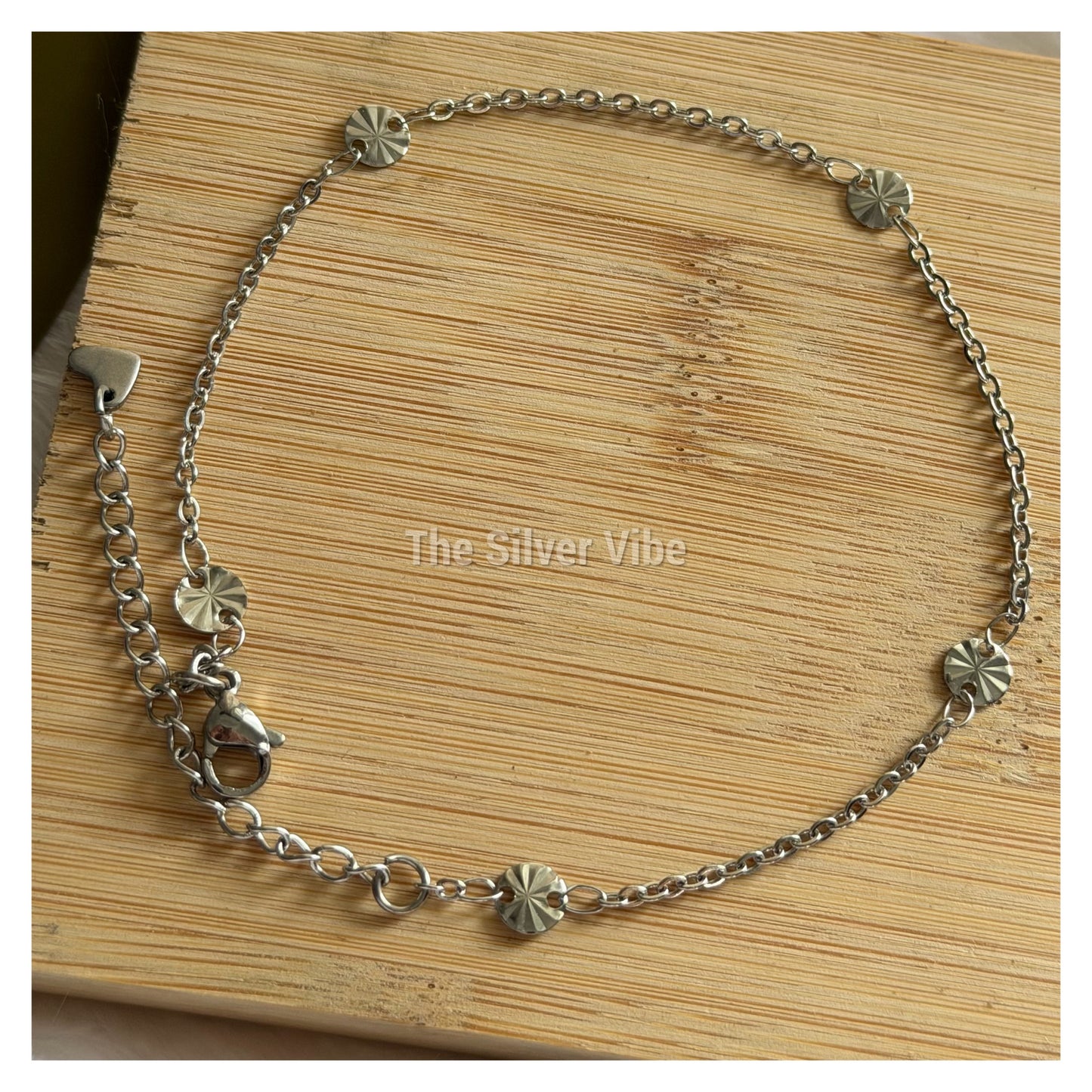 Coin Stainless Steel Anklet - Single