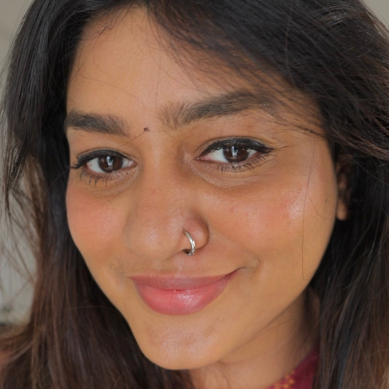 Stainless steel Nose ring | 18K White Gold plated | Non Tarnish | 8 mm |