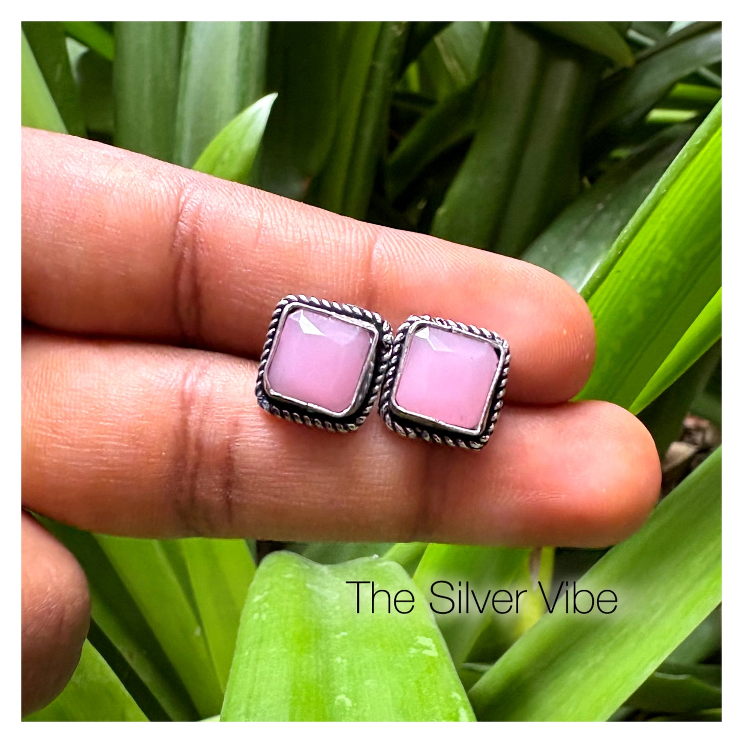 Blush Square Stud Earrings TSV757