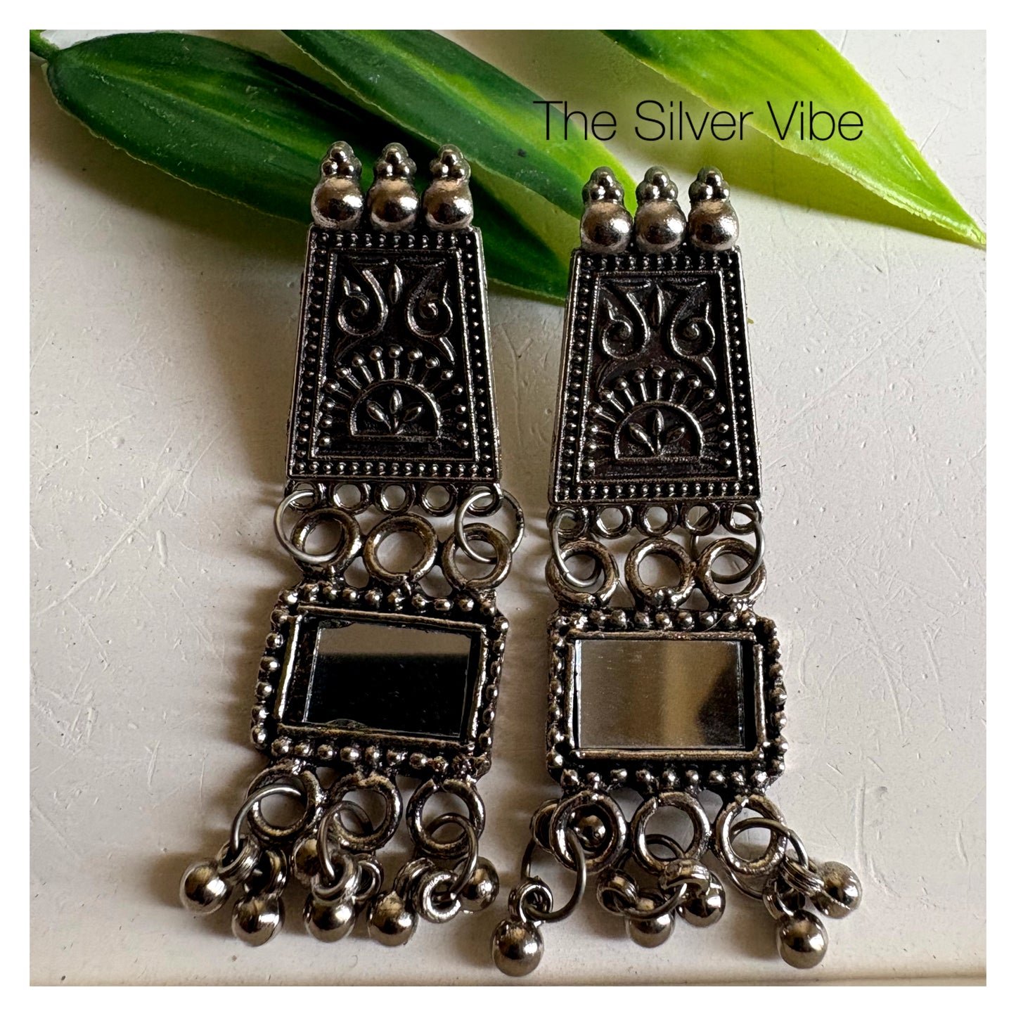 Aaina Tribal Mirror Earrings TSV368