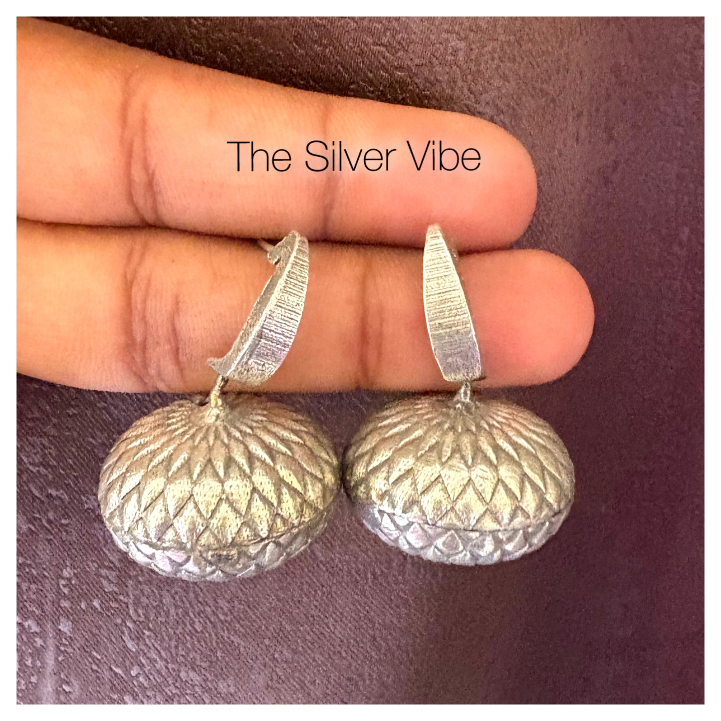 Silver Dome Jhumka Earrings
TSV077