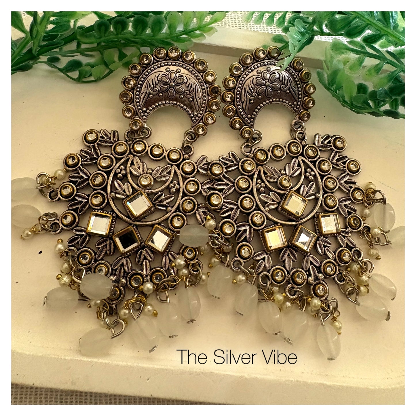 Mirror Chandbali Earrings TSV700