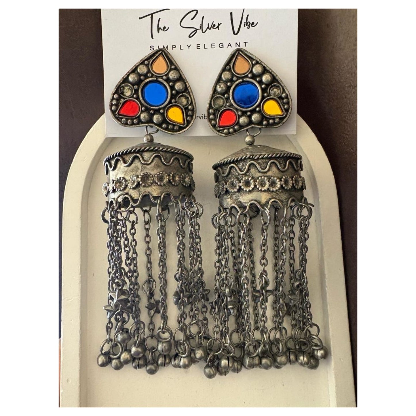 Color Pop Oxidised Earrings TSV551