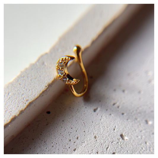 MOON - 18k gold plated (press type) ANTI TARNISH PREBOOK