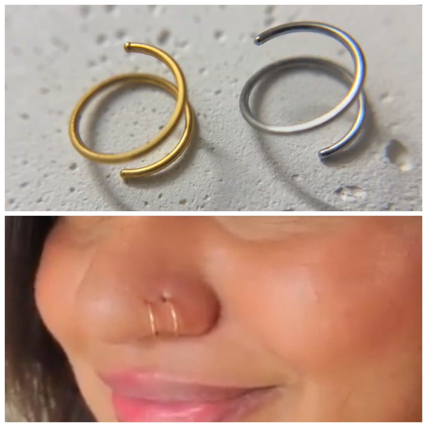 COMBO OF GOLD AND SILVER -DOUBLE LAYERED RINGS