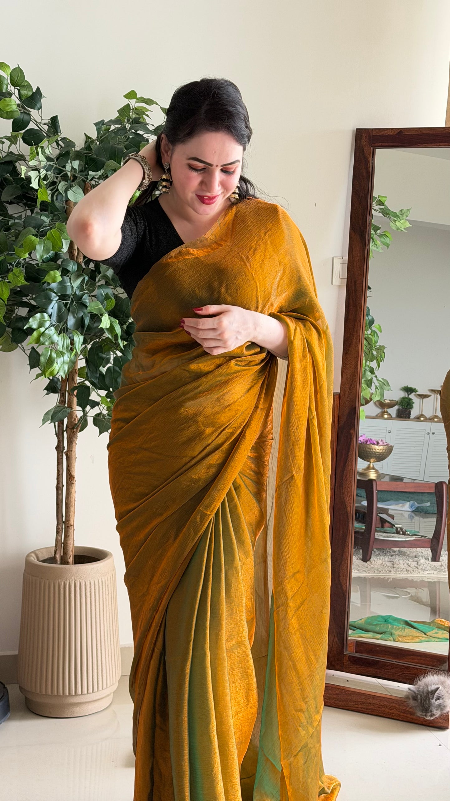 Gold Textured Saree