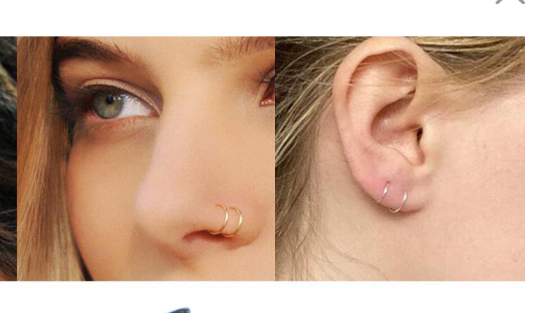 Double layered Gold Stainless Steel nosering
