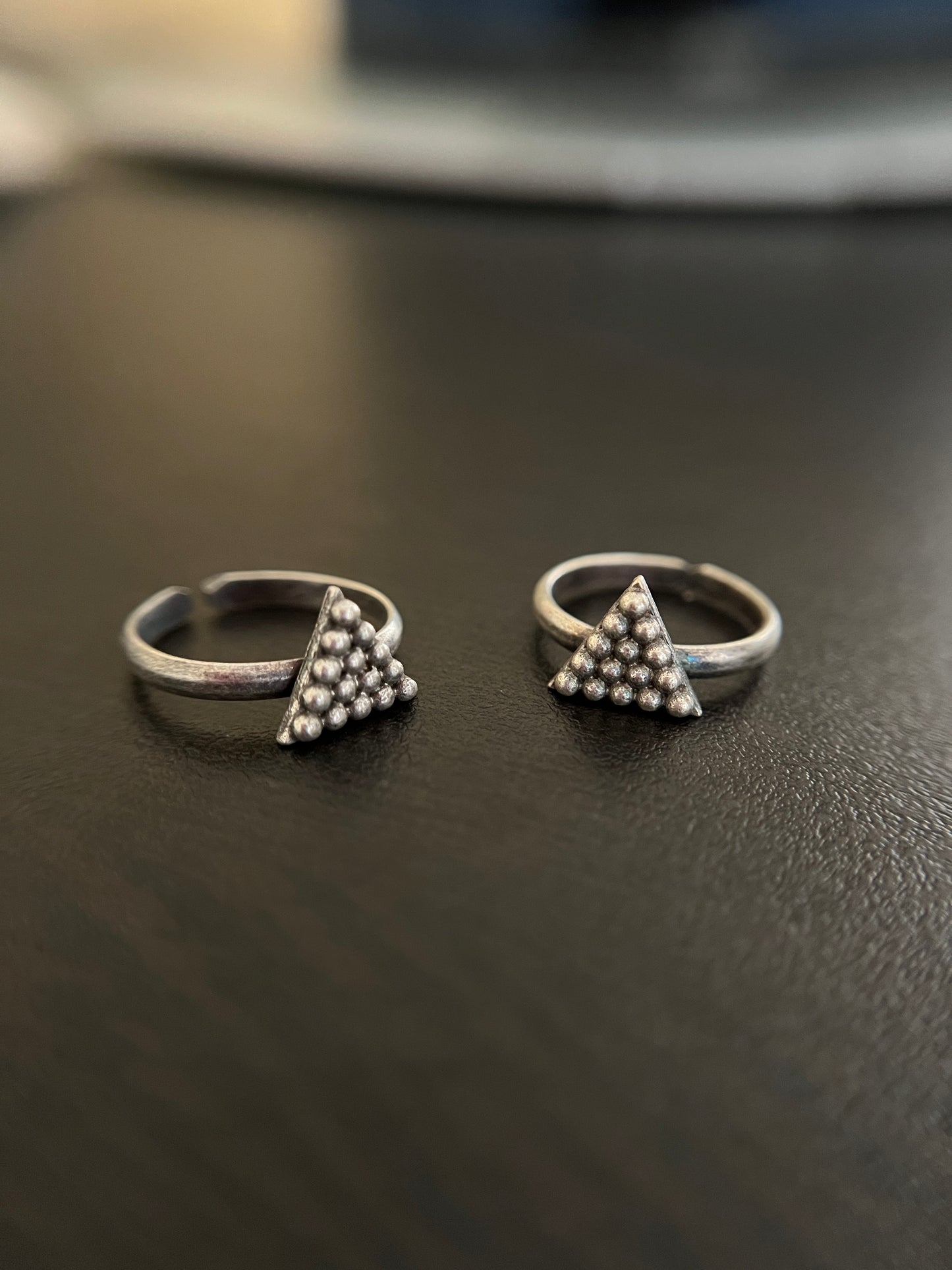 German silver toe ring pair