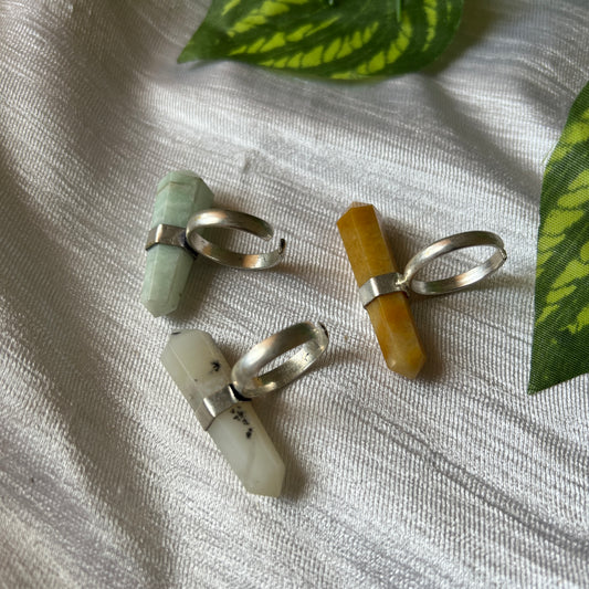 Set of 3 natural stone rings TSV710