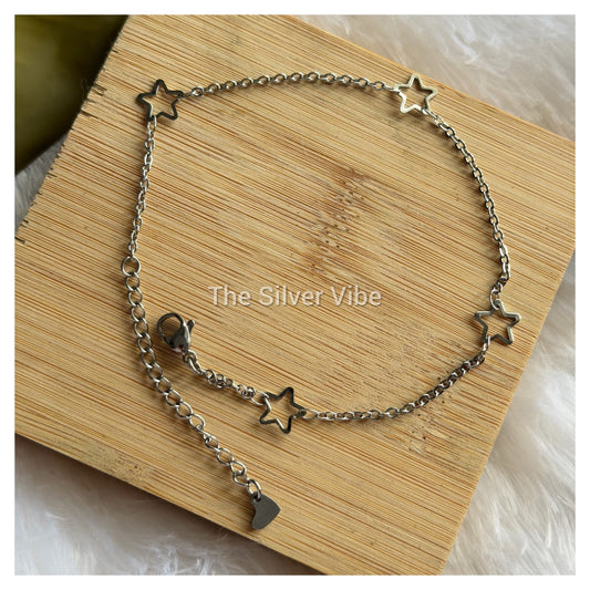 Star Stainless Steel Anklet - Single