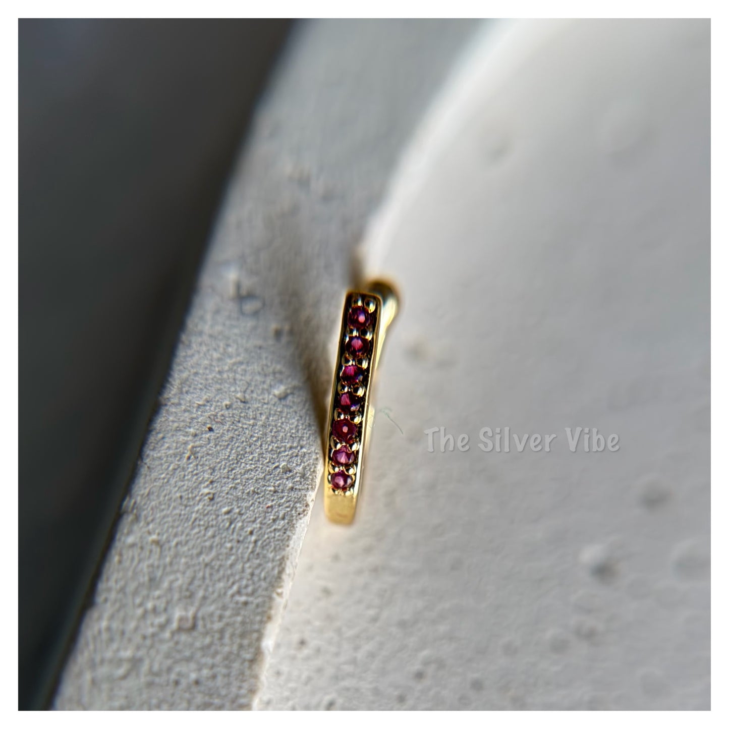 Slim Multi Stoned Press on nose ring - 18k gold plated ( No piercing needed )