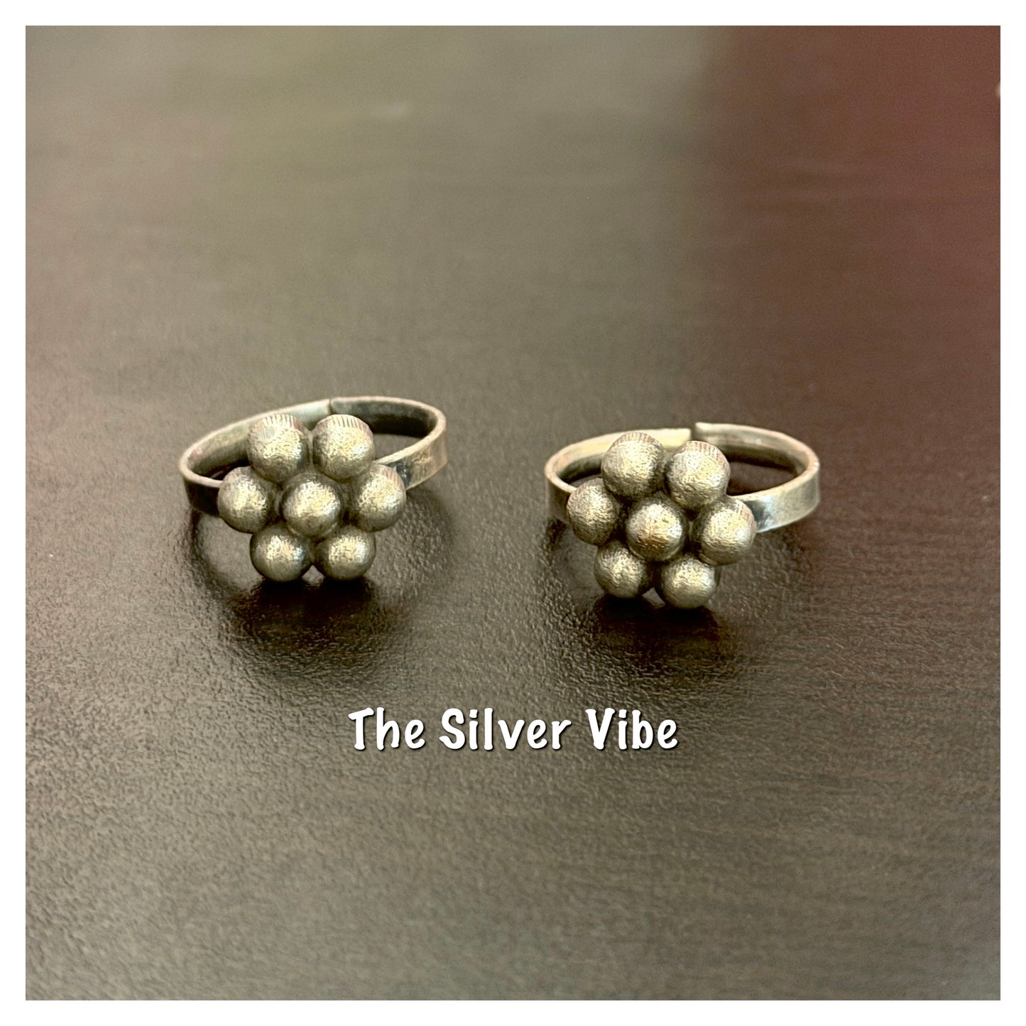 German silver toe ring pair