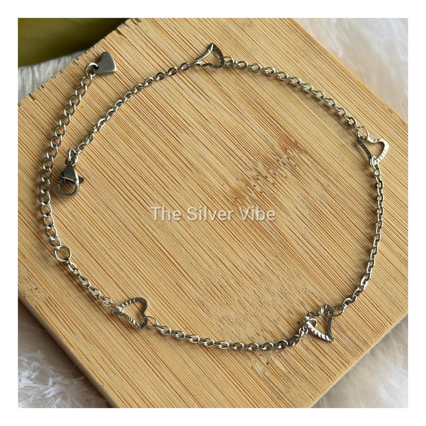 Heart Stainless Steel Anklet - Single