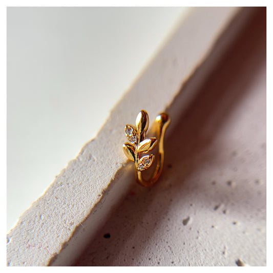 LEAF-Anti tarnish 18k plated nosepin (presstype)PREBOOK