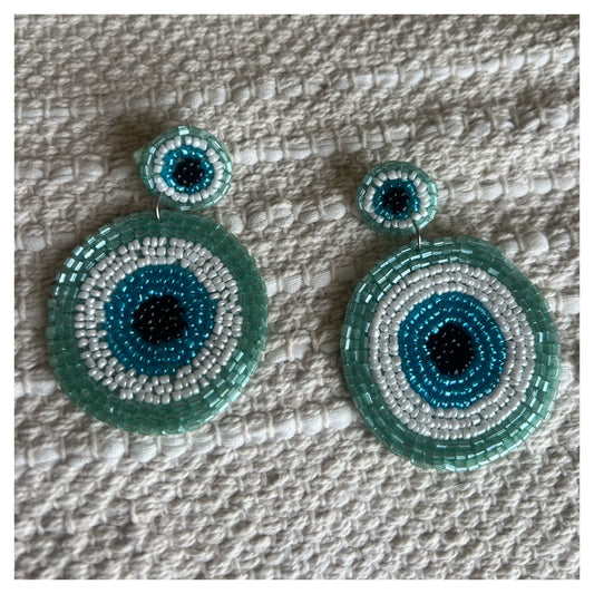 Aqua blue earrings hand made TSV996