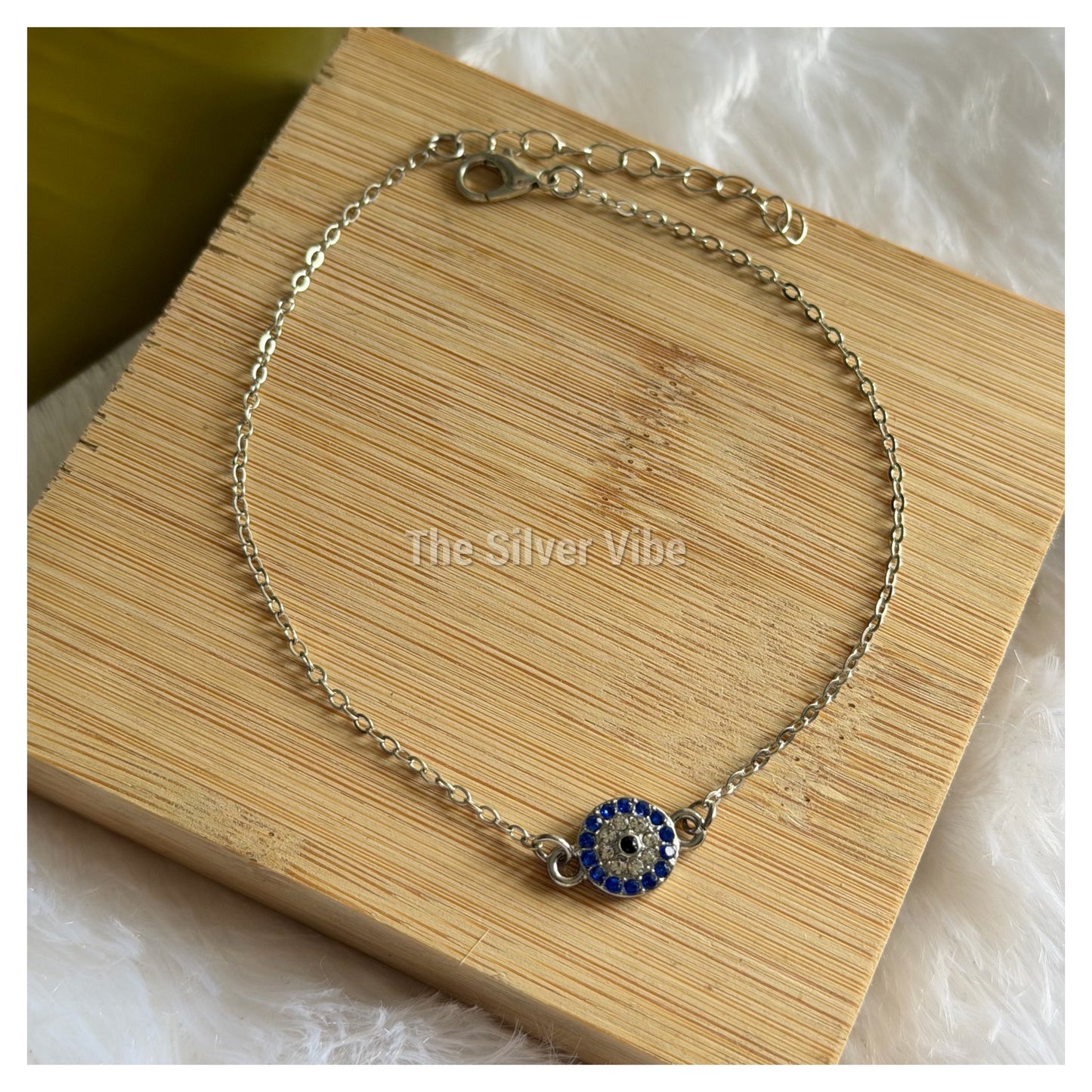 Evil eye anklet with stones
