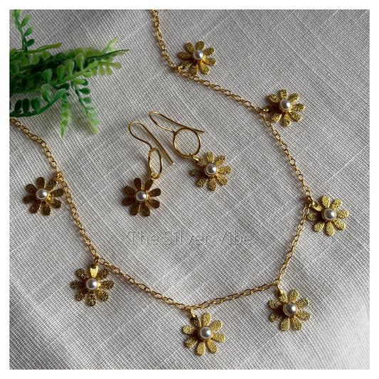 Daisy charms necklace set TSV1153