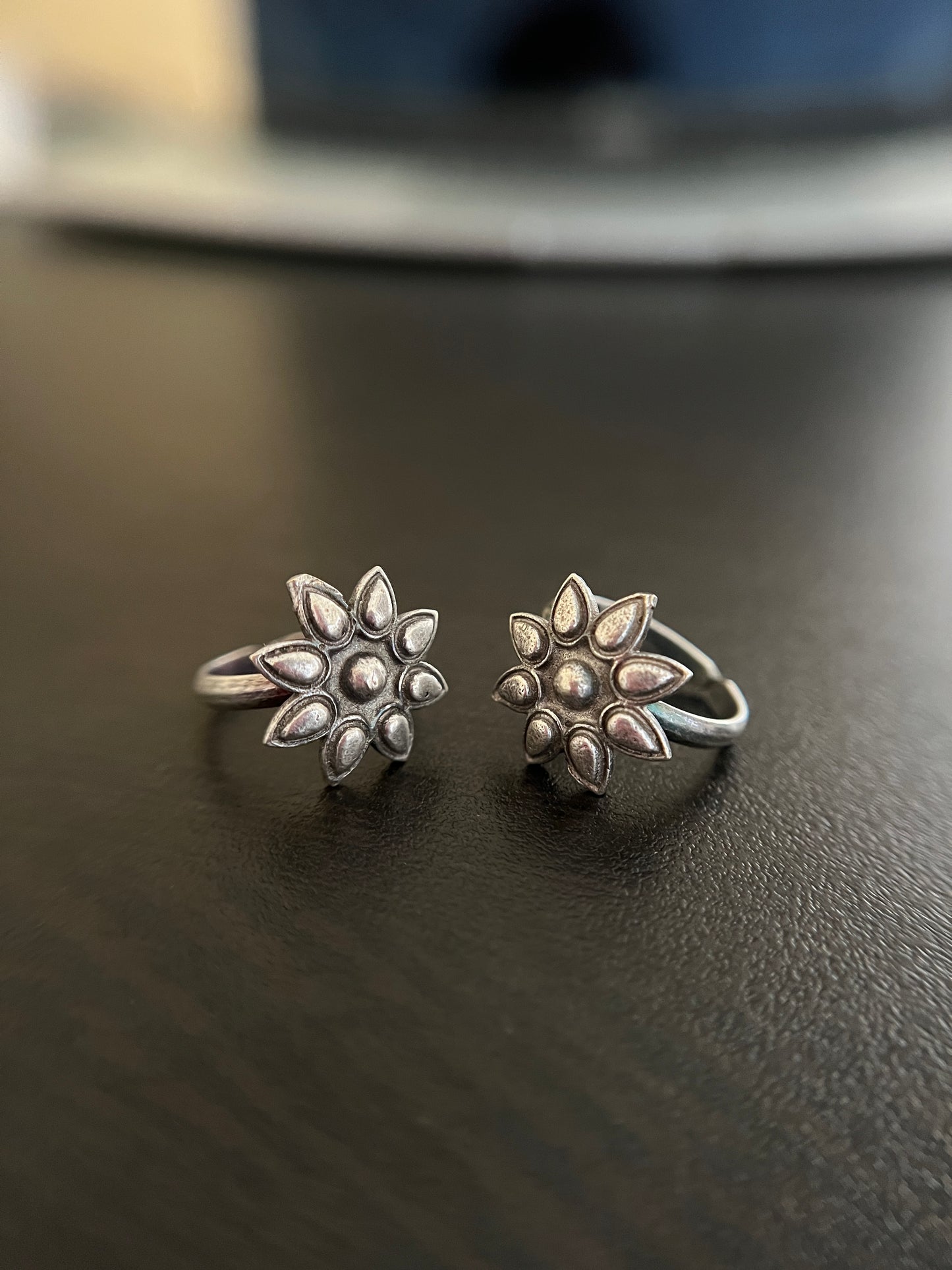 German Silver toe ring pair