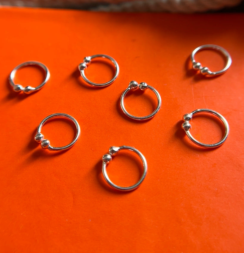 925 sterling silver press type nosering (9-10mm) (real silver)