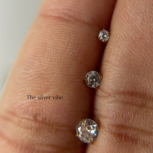 Solitaire Diamond alike Gold Nose pins | 2mm | 3 mm | 4mm | (Anti tarnish)(PRE-BOOKING)