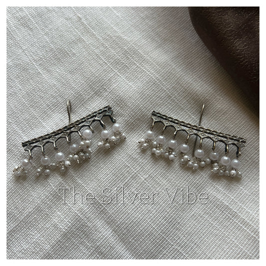 Black polished hook earrings TSV1145