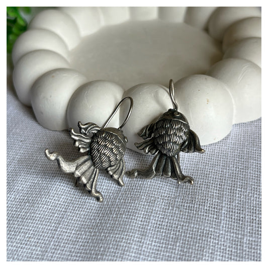 Black polished fish hook earrings TSV1072