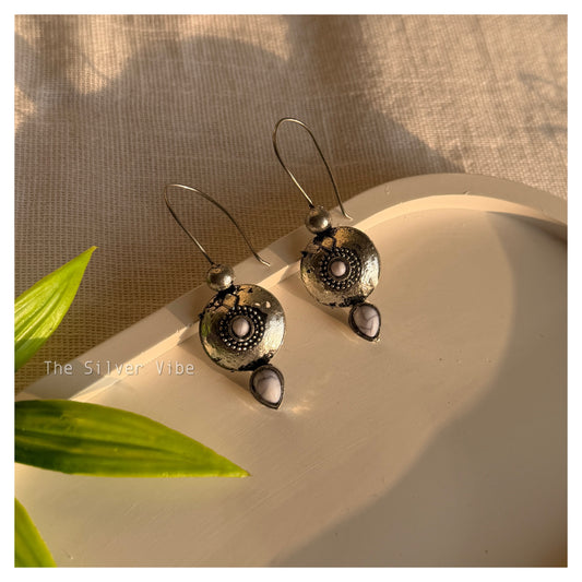 White Stone Hook Earrings TSV935