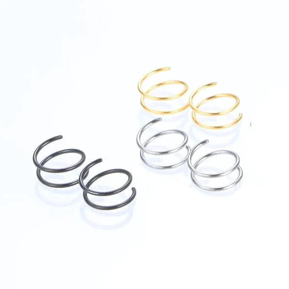 COMBO OF GOLD, SILVER,BLACK -DOUBLE LAYERED RINGS