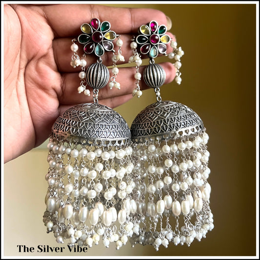 Silver Replica premium jumka (long)