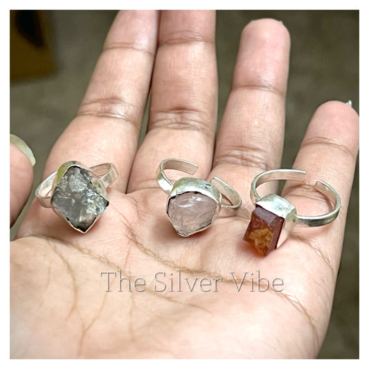 Raw stone ring combo