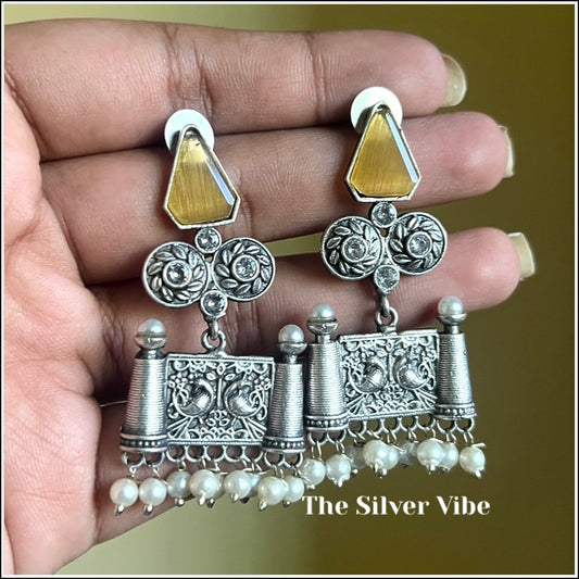 Yellow premium silver replica earrings TSV171