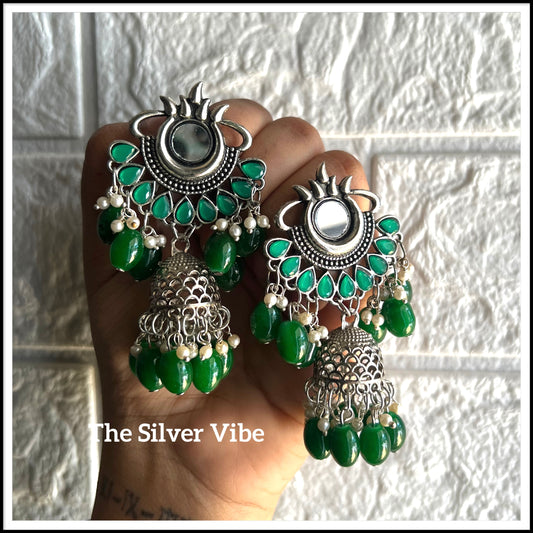 Green beads jumka TSV015