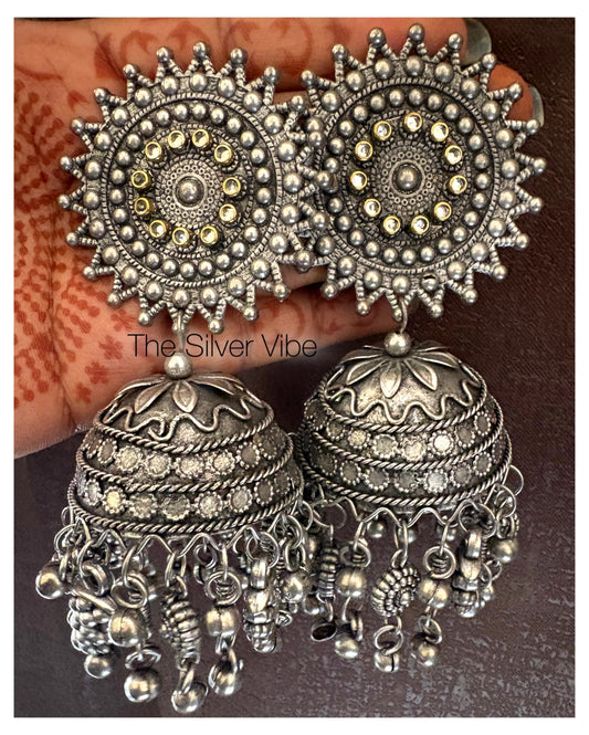 Surya Oxidised Jhumka EarringsTSV121