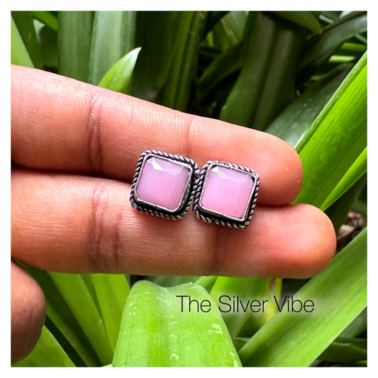 Blush Square Stud Earrings TSV757