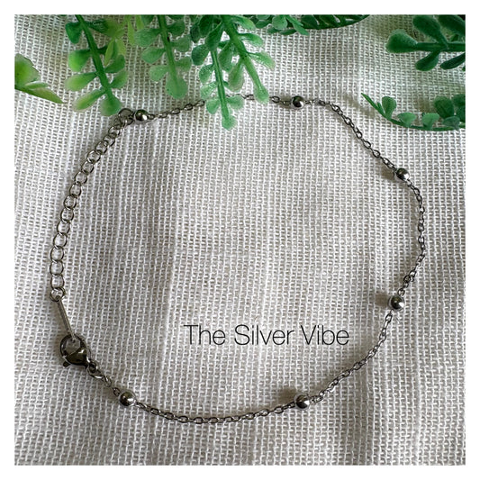 Silver Bead Anklet TSV716