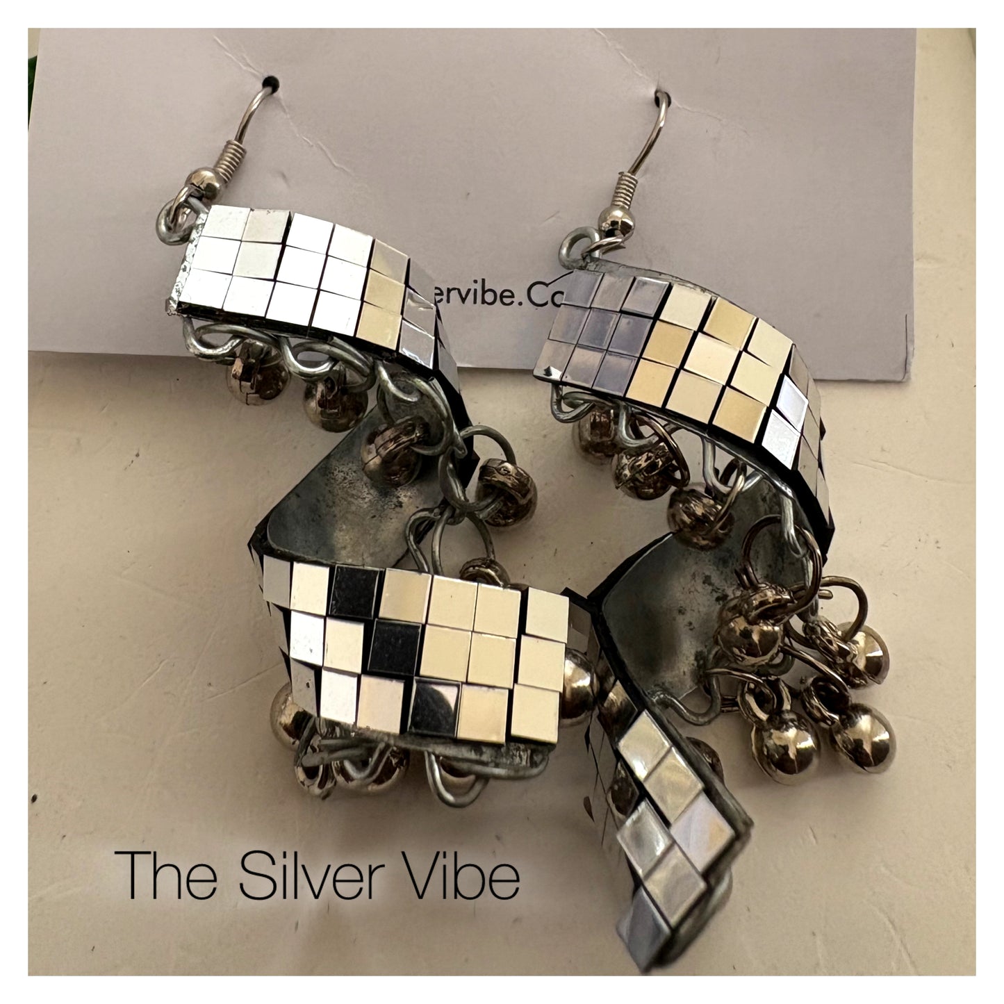 Disco Mirror Statement Earrings TSV162