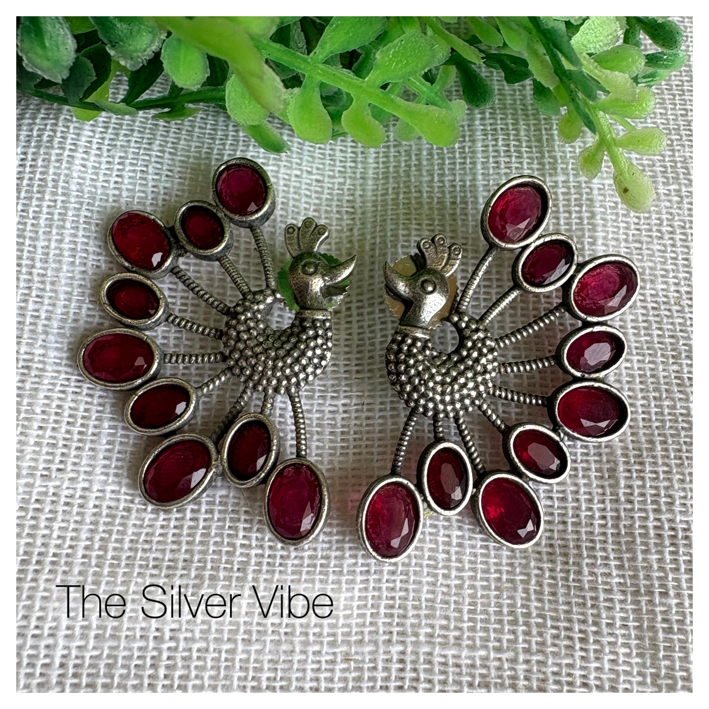 Ruby Peacock Earrings TSV1186