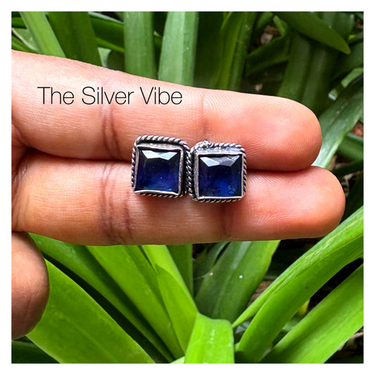 Royal Blue Square Stud Earrings TSV757